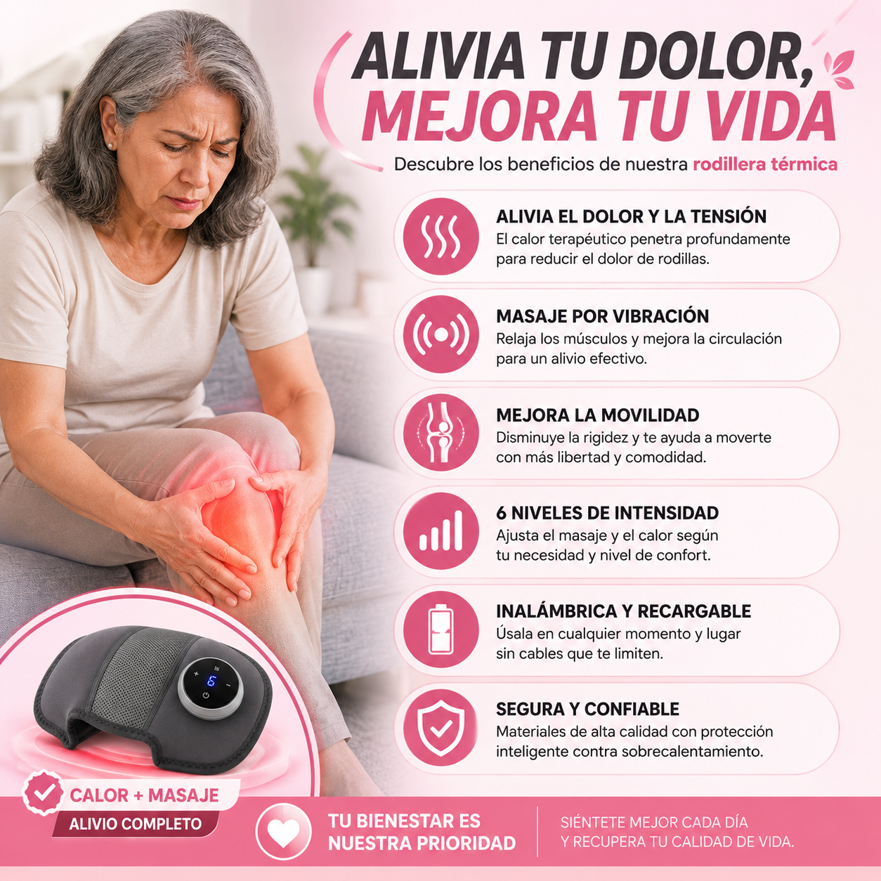 Recoverix™ | Rodillera Térmica que recupera tu movilidad