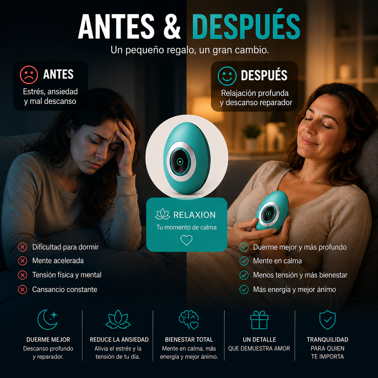 Relaxion™ | Dispositivo Terapia de Ansiedad Sueño