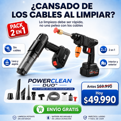 PowerClean Duo™ | La limpieza debe ser rapida, no una pelea con los cables