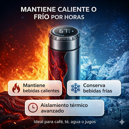 ThermoLux™ | Termo digital Mantiene caliente o frío por horas